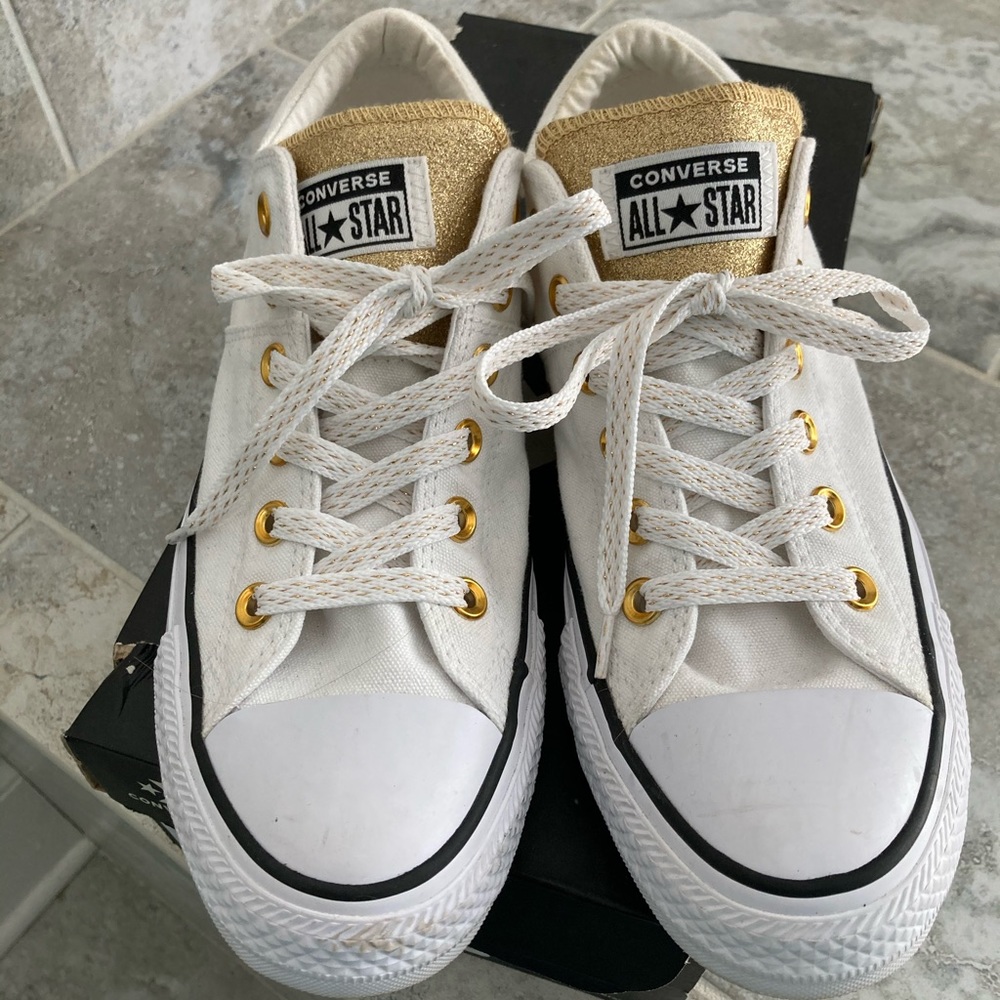 Converse Gold and White